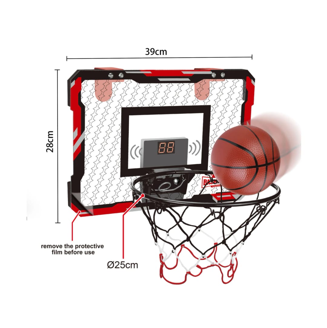 Door-Mounted Mini Basketball Hoop with Scoreboard