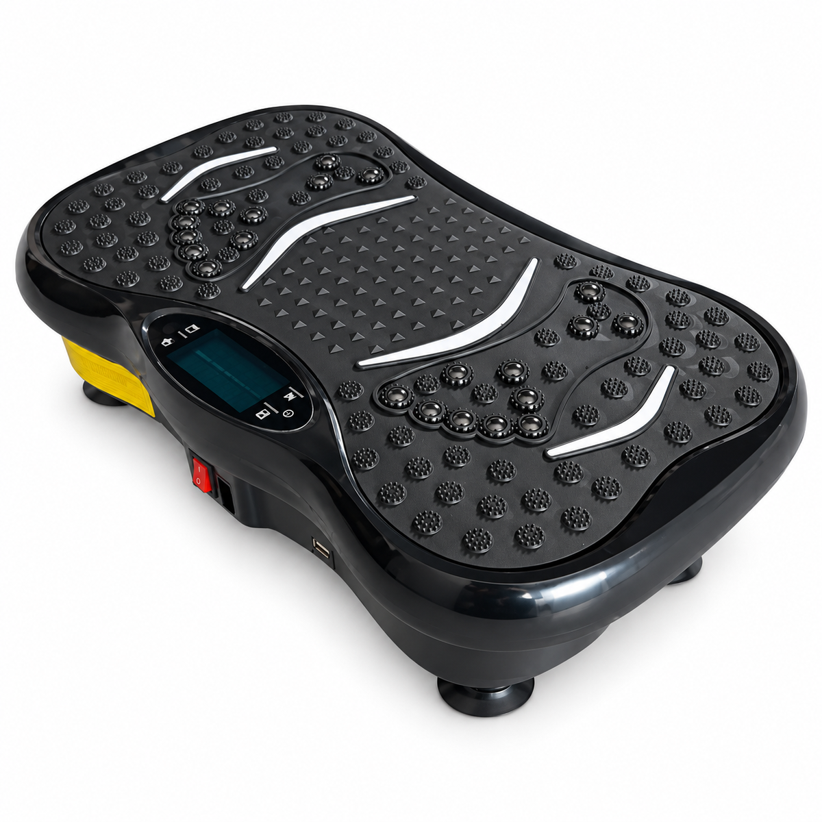 Black vibration plate on white background