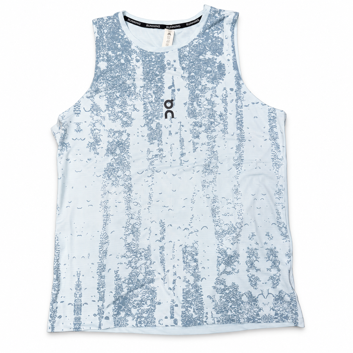 Light Blue On Men's Running Tank on white background