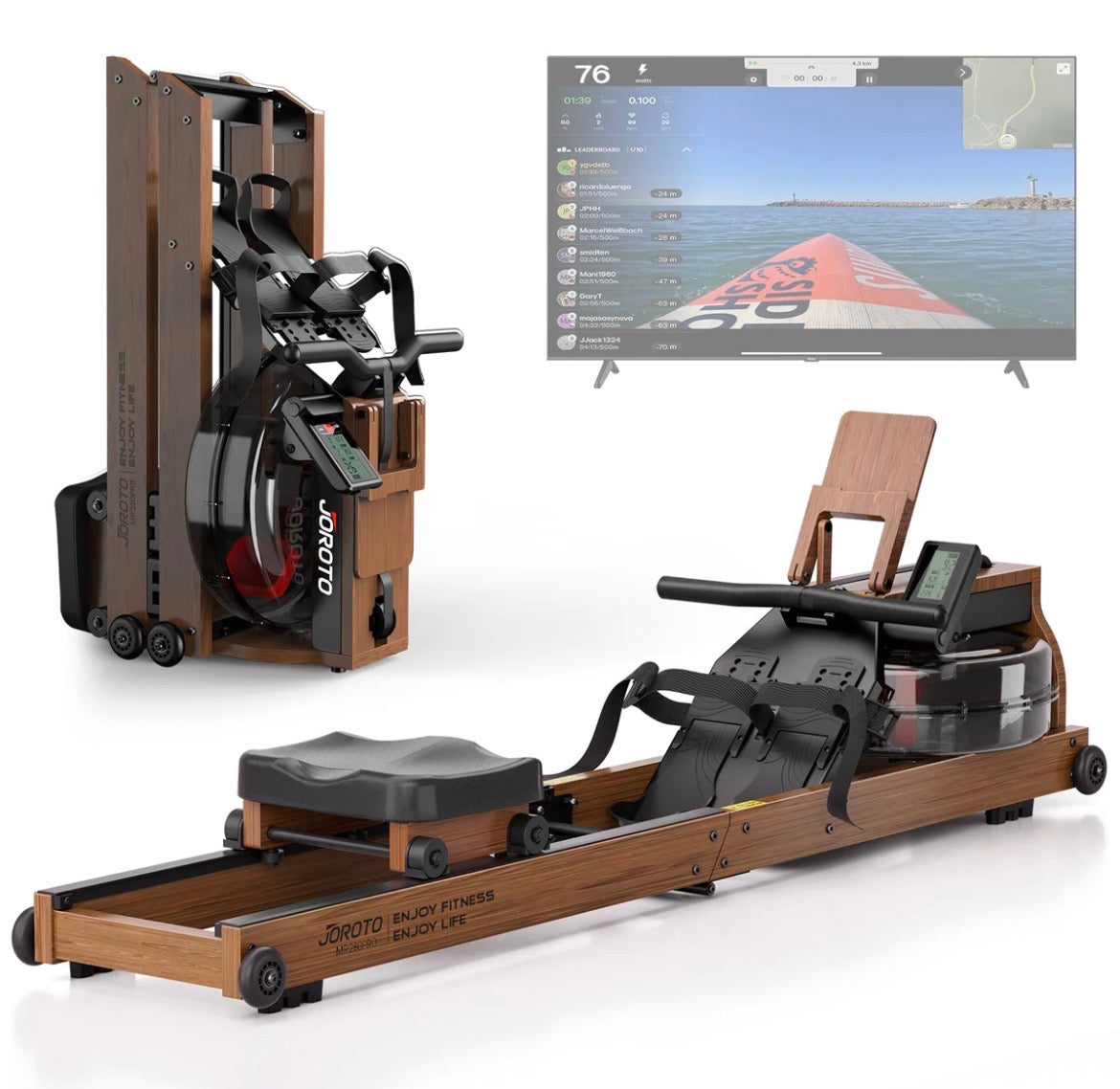 Solid Oak Water Resistance Rowing Machine