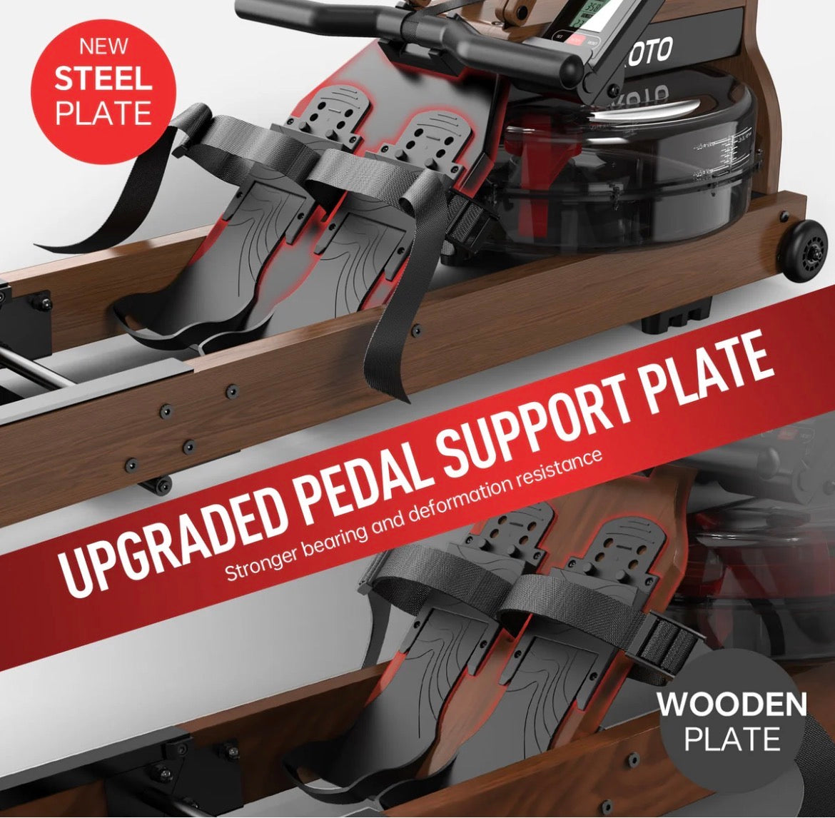 Solid Oak Water Resistance Rowing Machine