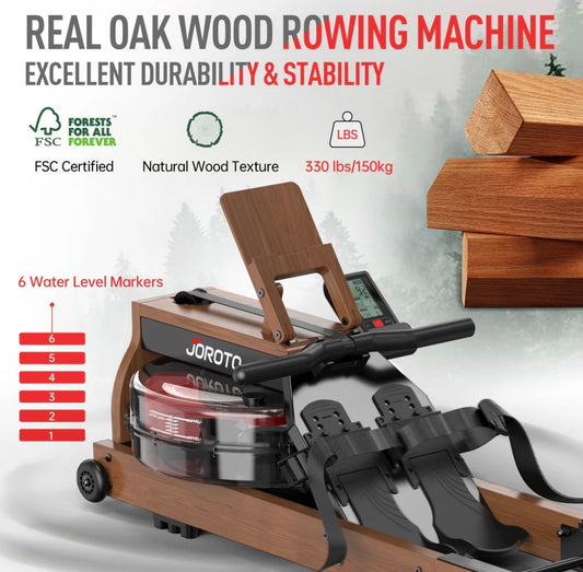 Solid Oak Water Resistance Rowing Machine