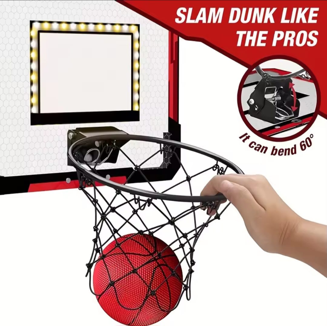 Door-Mounted Mini Basketball Hoop with Scoreboard