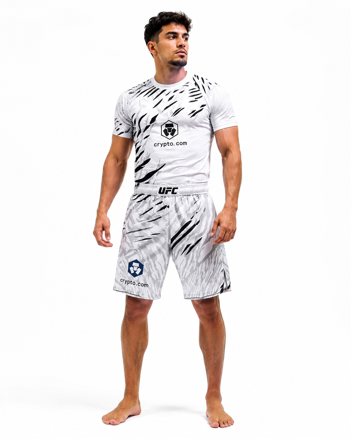UFC MMA Rashguard & Shorts Set Full White