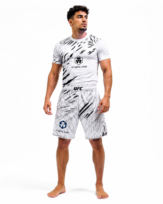 UFC MMA Rashguard & Shorts Set Full White