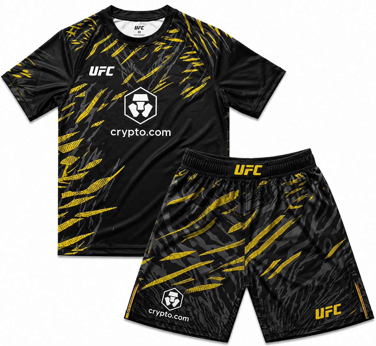 UFC MMA Rashguard & Shorts Set – Black & Yellow