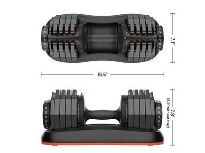 25kg adjustable dumbbell with dial weight selection