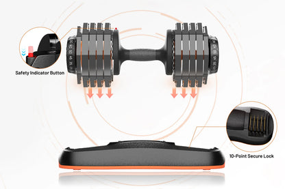 25kg adjustable dumbbell with dial weight selection