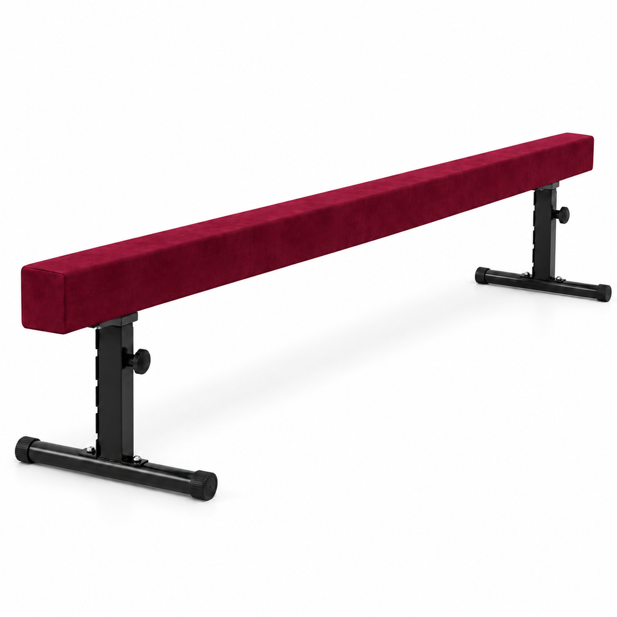 Burgundy 2.5 m adjustable gymnastics balance beam