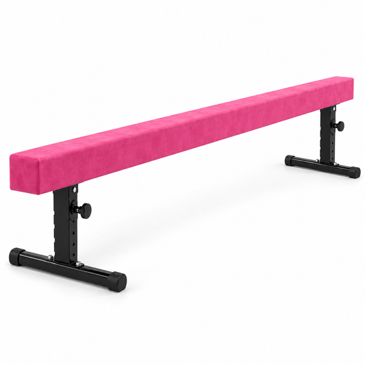 Pink 2.5 m adjustable gymnastics balance beam