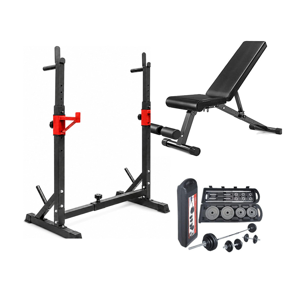 BEAST FIT Adjustable Rack Home Strength Bundle