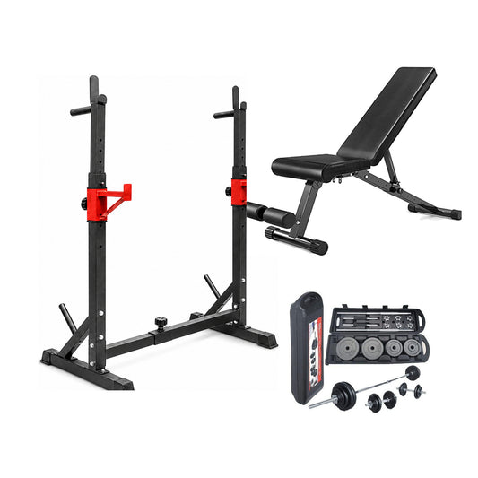 BEAST FIT Adjustable Rack Home Strength Bundle