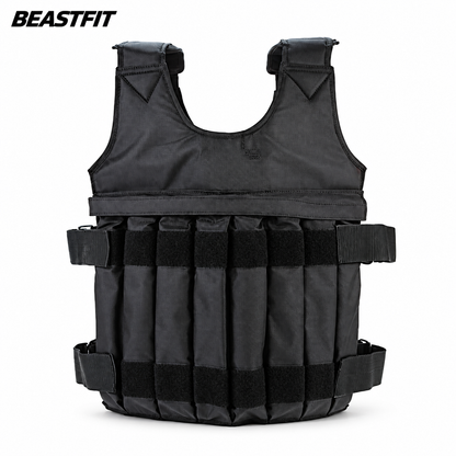 Adjustable Weighted Vest 15kg-20kg — clean white background with BEASTFIT branding