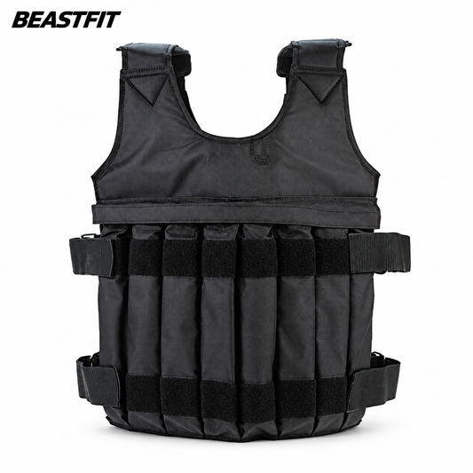 Adjustable Weighted Vest 15kg-20kg — clean white background with BEASTFIT branding