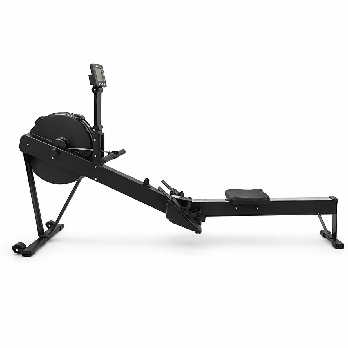 Air rowing machine on a white background
