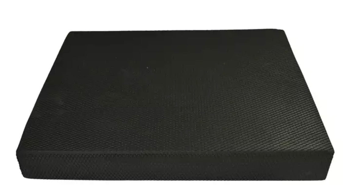 Black rectangular textured balance pad for stability training