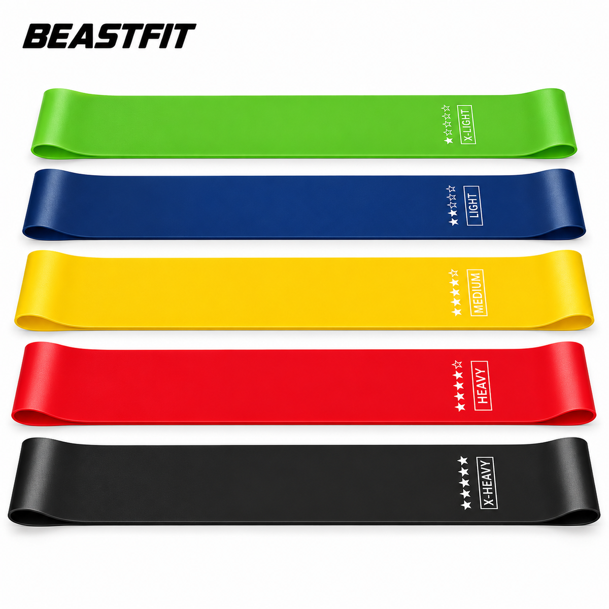 BEASTFIT mini elastic resistance band set on white background