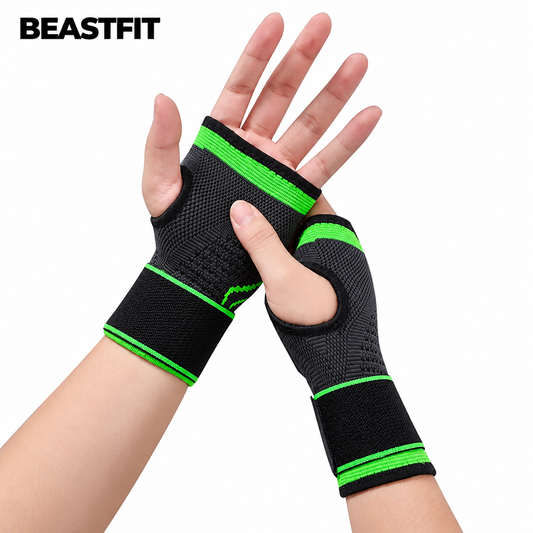 BEASTFIT black and green palm supports