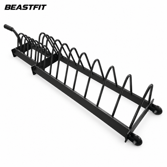 BEASTFIT black plate holder rack on white background