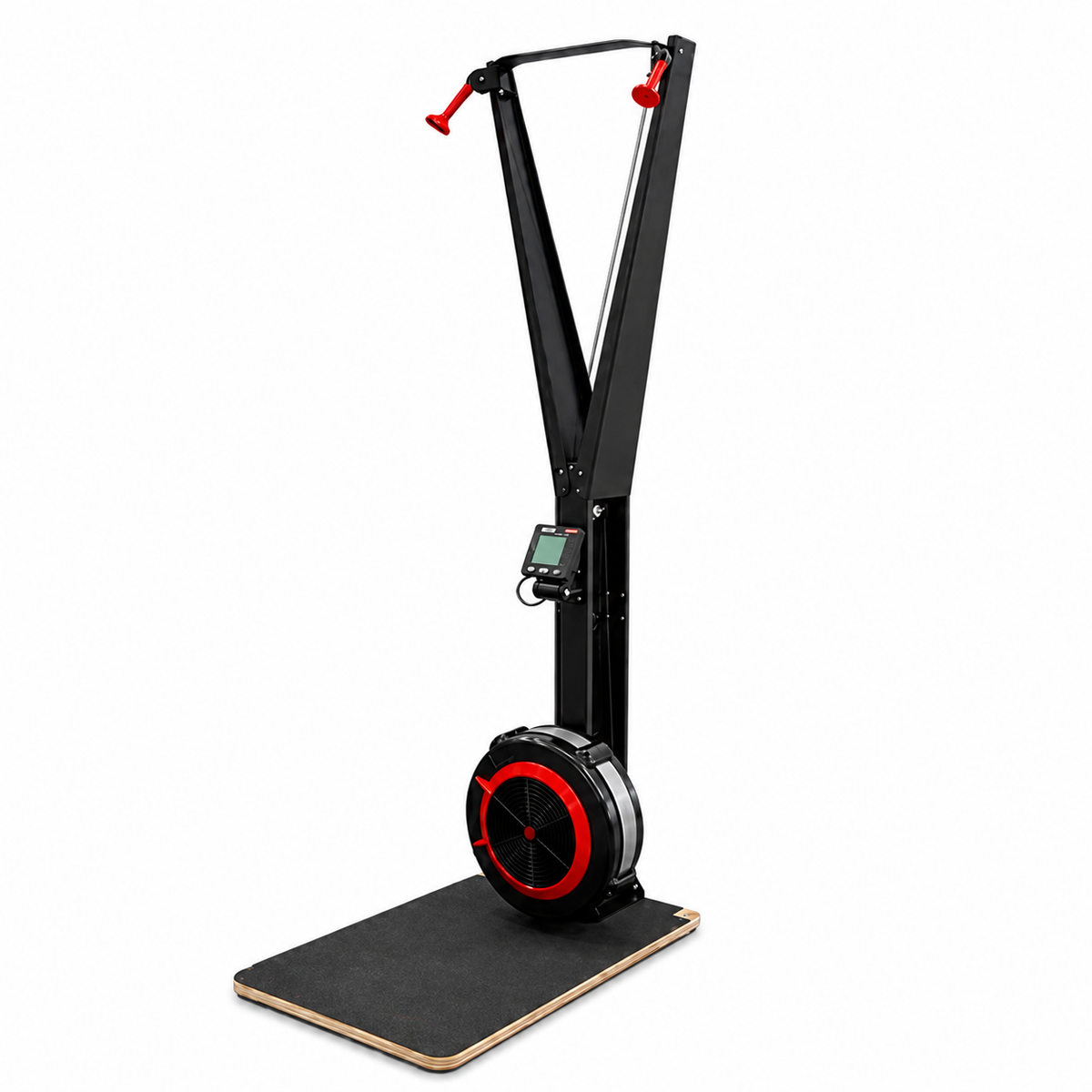 Standing ski training machine on a white background