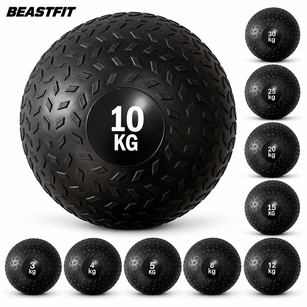 Slam Ball — clean white background with BEASTFIT branding
