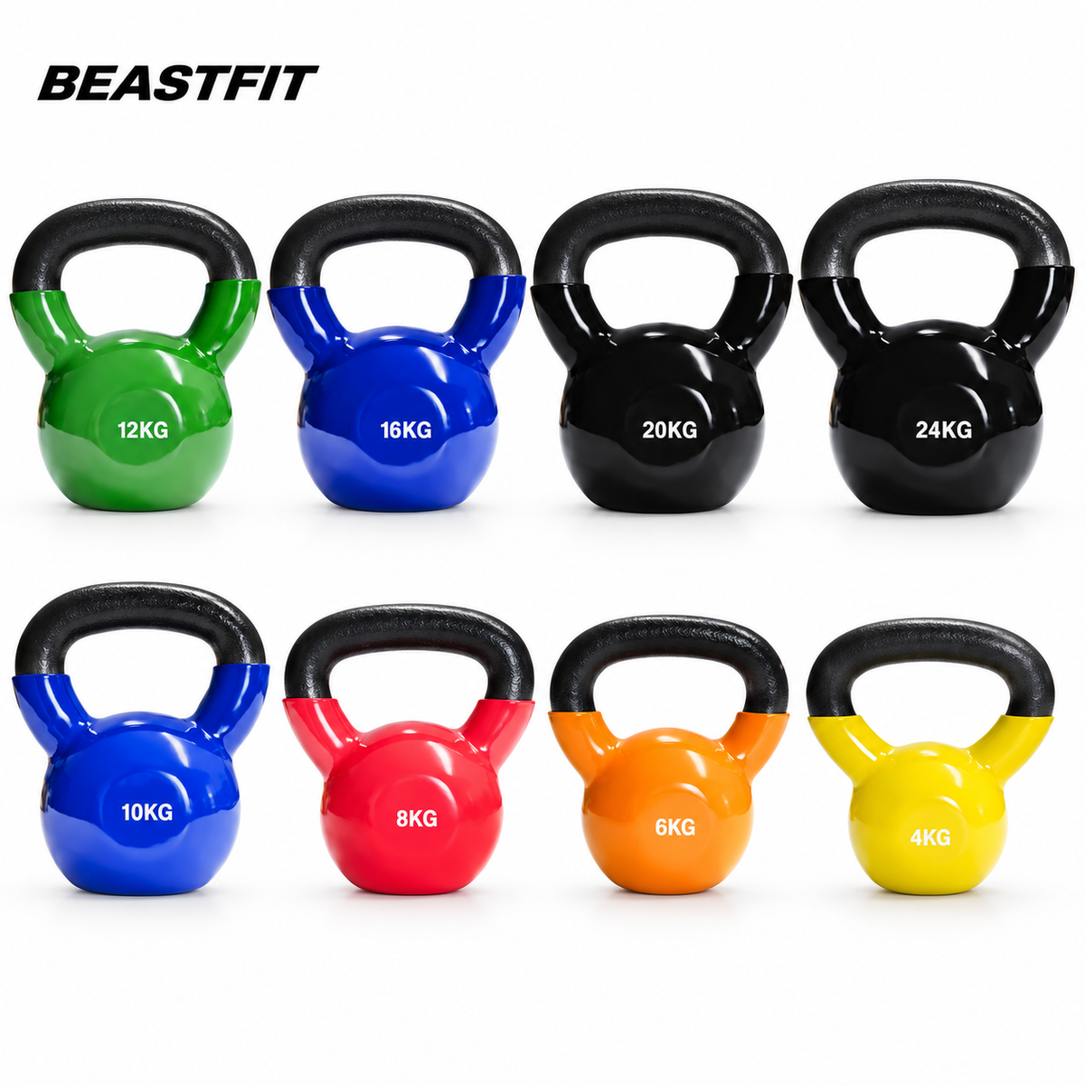 Kettle Bell Vinyl — clean white background with BEASTFIT branding
