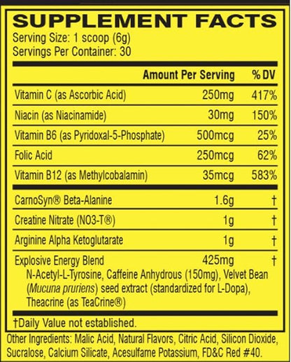 Cellucor C4 Original Pink Lemonade supplement facts