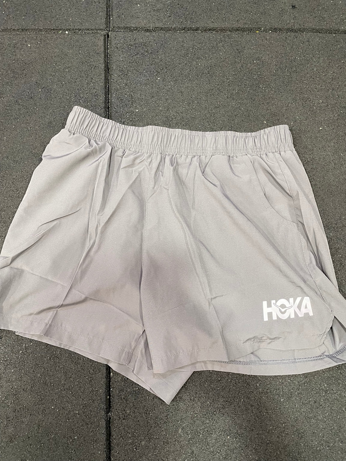 Men's grey layered running shorts product detail