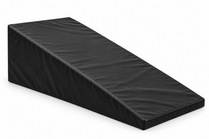 Black gymnastics incline wedge mat on white background