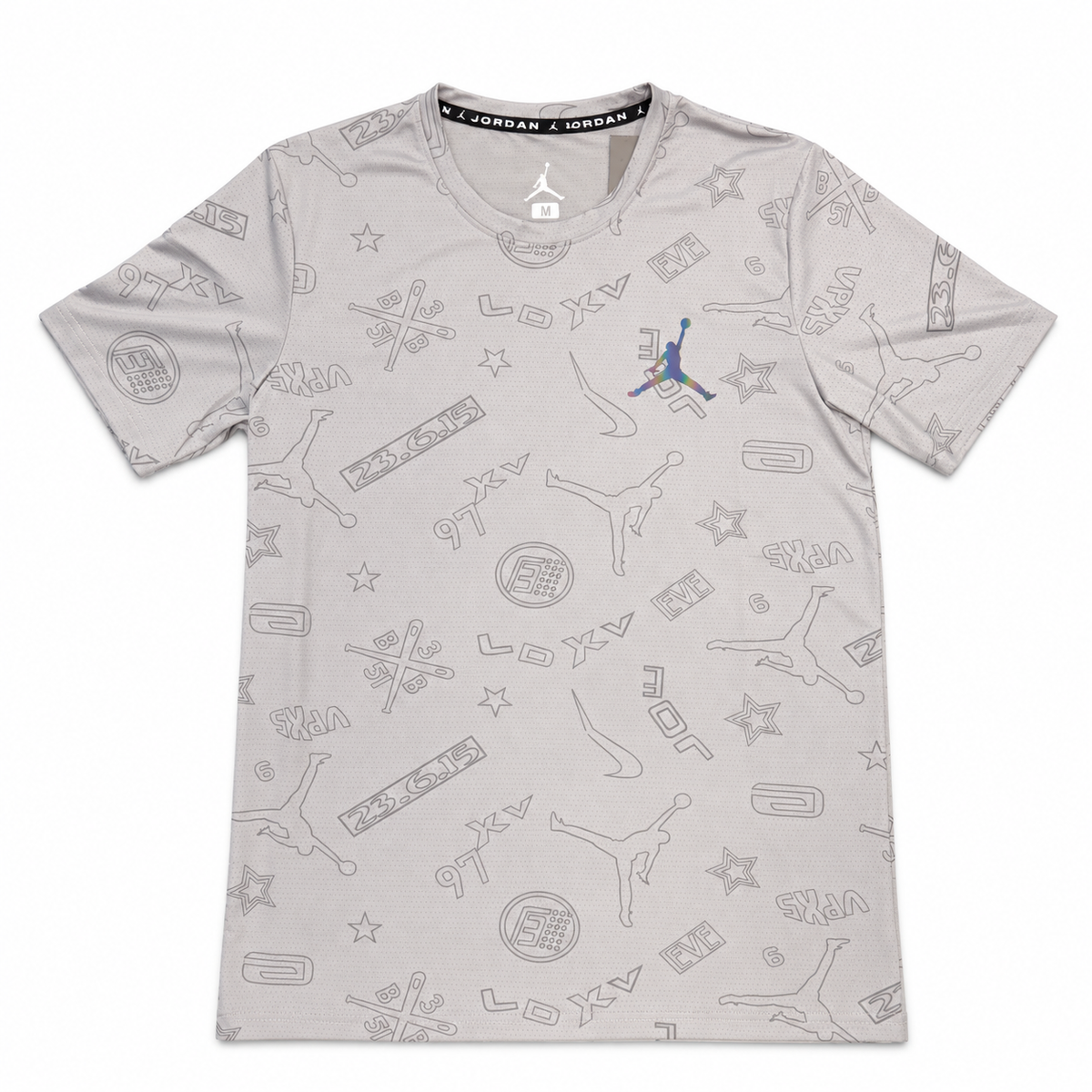 Light Gray Jordan Men's Graphic T-Shirt on white background
