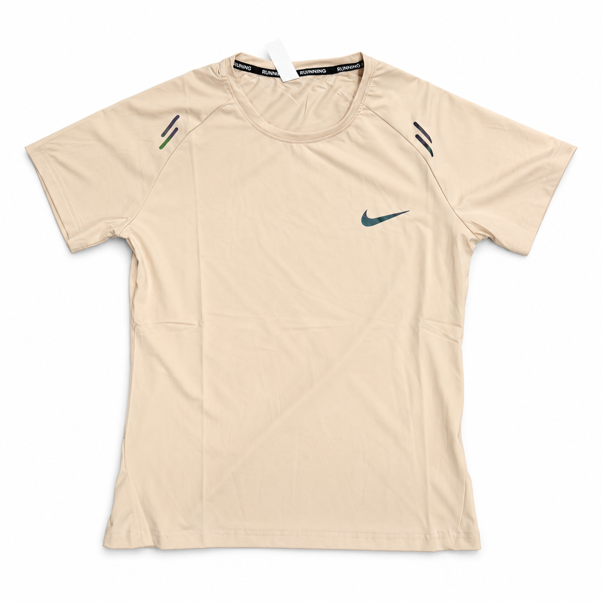 Beige Nike running T-shirt on white background