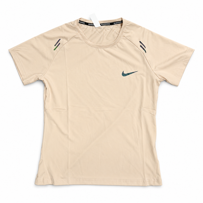Beige Nike running T-shirt on white background