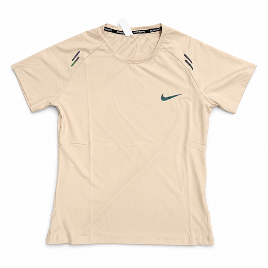 Beige Nike running T-shirt on white background