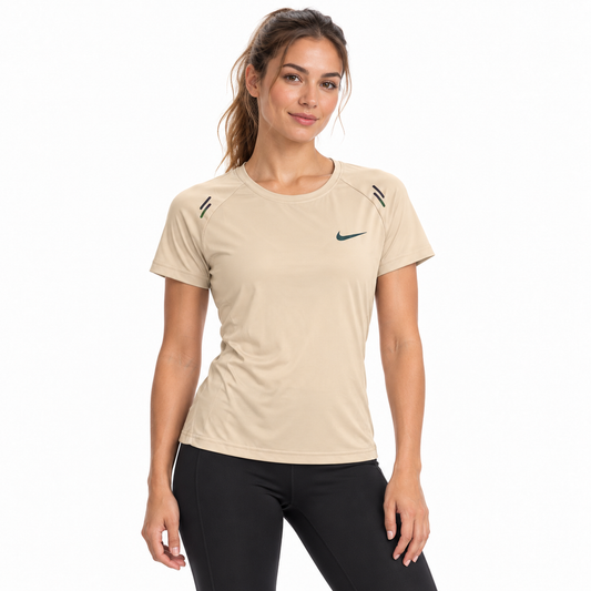 Nike women's running T-shirt on model