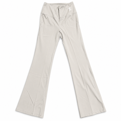 Cream On Flared Training Pants on white background