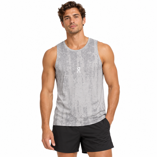 ON men's running tank on model