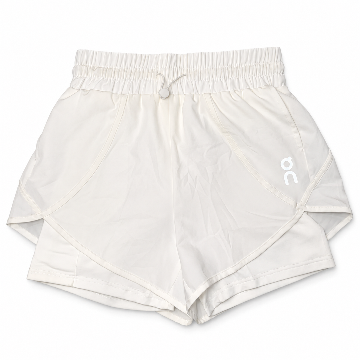 White On Running Shorts on white background