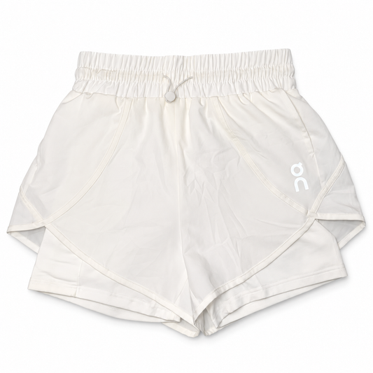 White On Running Shorts on white background