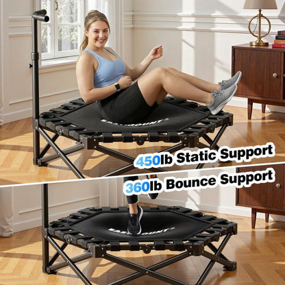 Foldable fitness trampoline in use