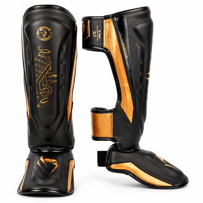 Venum Black & Gold Shin Guards – Pair product photo 1