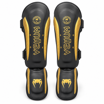 Venum Black & Gold Shin Guards – Pair