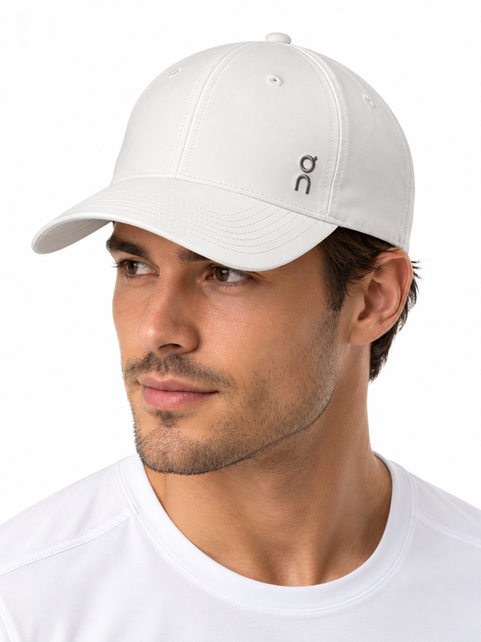 White performance cap on model
